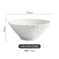 Axyaa Stone Pattern Ceramic Pasta Soup Salad Dessert Bowl Tableware Collection