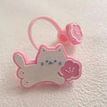 Axyaa Bear Silicone Straw Covers for 7-8mm Cups Cute Cartoon Cap
