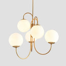 Axyaa White Glass Balls Chandelier Pendant Lamp for Living Dining Room