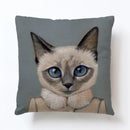 Axyaa Cartoon Animal Linen Pillowcase for Home Sofa Decor