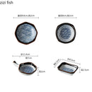 Axyaa Japanese Style Ceramic Seasoning Dish Set for Restaurants and Home