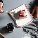 Axyaa Ceramic Breakfast Bread Steak Dessert Plate - Creative and Branded Plate