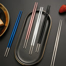 Axyaa Stainless Steel Chinese Chopsticks Set Multi Non-Slip Tableware Wedding