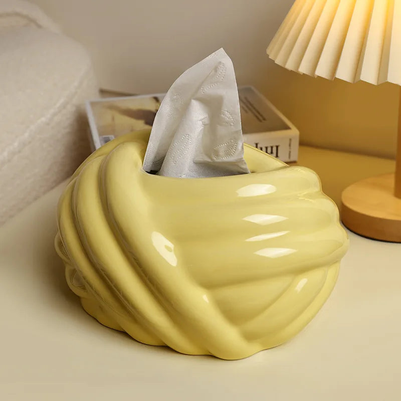 Ceramic Napkin & Tissue Holder Set by Axya - Luxe Bathroom Decor & Organizer