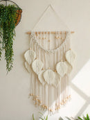 Boho Leaf Macrame Tapestry Wall Hanging for Home Decor by Axyaa