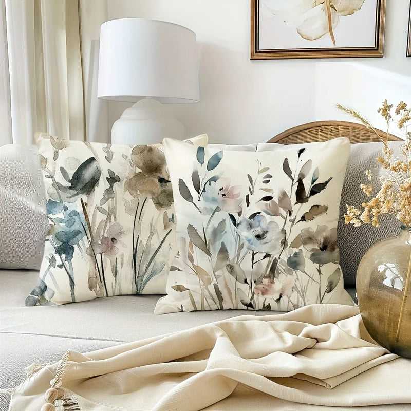 Axyaa Watercolor Floral Pattern Pillowcase 45x45cm