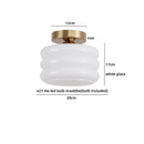 Axyaa Modern Creamy Glass Iron LED Ceiling Lamp for Aisle and Balcony Lighting