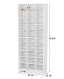 Axyaa 10-Tier Espresso Wooden Shoe Rack with 30 Cubbies, Tall Entryway Organizer