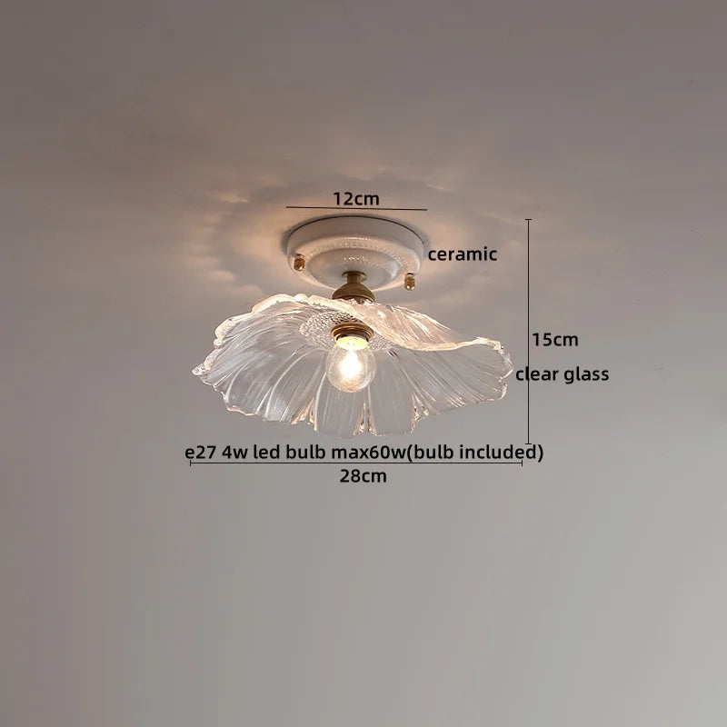Axyaa Ceramic LED Ceiling Light - Creamy White Nordic Indoor Lamp