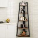 Axyaa Corner Wood Bookcase Shelf Storage Organizer Rack for Home Office Display