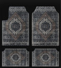 Axyaa Bohemian Style Car Foot Mat Home Rug Set Anti-slip American Retro Rugs