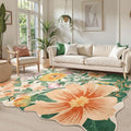 Luxury Flower Print Art Bedroom Rug by Axyaa