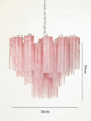 Axyaa Pink Glass Chandelier: Elegant Murano Pendant Lamp for Home Decor
