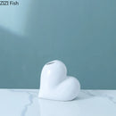 White Ceramic Heart Vase Axyaa Desktop Decor Hydroponic Dried Flower Arrangement