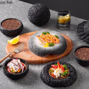 Axyaa Meteorite Texture Dining Plate Set for Sushi, BBQ, Japanese Cuisine & Desserts
