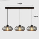 Nordic-Style Ash Glass Island Table & Pendant Lamp Set by Axyaa