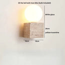 Axyaa White Glass Ball LED Wall Sconce - Modern Nordic Bedroom Bedside Lamp