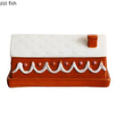 Axya Hand-Painted Ceramic Butter Dish with Lid, Creative Cheese Plate for Storage