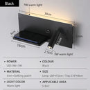 Axyaa Modern LED Wall Lamp with Wireless Charging and USB Interface