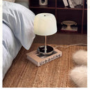 Axyaa Nordic Cream Wind Glass Mushroom Table Lamps for Bedroom & Living Room