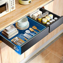 Axyaa Slide Out Cabinet Organizer Carbon Steel Kitchen Storage Drawer Pantry Rack