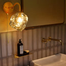 Axyaa Brass Vintage Glass LED Wall Sconce Bedroom Living Room Light