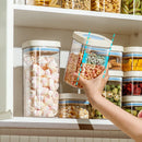Axyaa Stackable Cereal Storage Container Vacuum Food Storage Box Transparent Jar