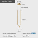 Axyaa Copper LED Pendant Chandelier: Minimalist Indoor Decor Lighting for Living Room