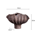 Axyaa Irregular Fold Pattern Ceramic Vase | Wavy Shape Flower Pot & Fruit Dish