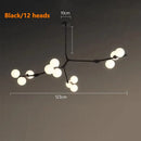 Axyaa Black Gold Glass Ball LED Chandelier for Living & Dining Room