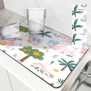 Axyaa Cartoon Building Kitchen Drying Mat