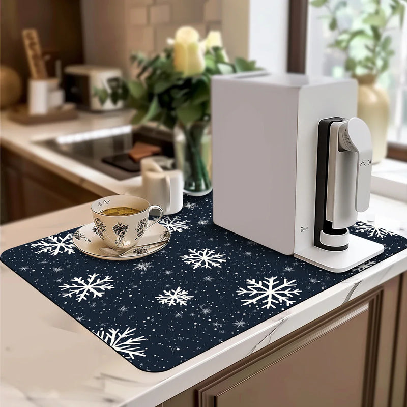 Axyaa Christmas Stars Absorbent Drain Pads for Kitchen Tableware