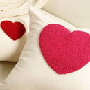 Axyaa Love Embroidered Valentine's Day Pillowcase Red White Lovers Towel Throw Cushion Cover
