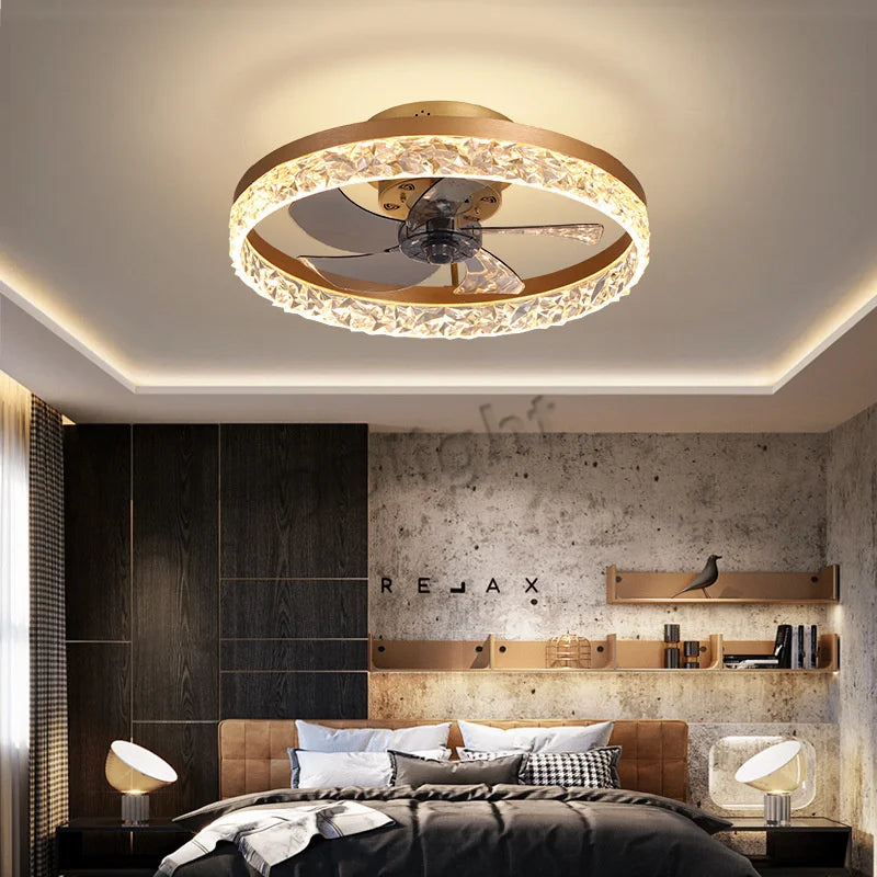 Axyaa Smart LED Ceiling Fan Lights Remote Control Dimmable for Bedroom Decor