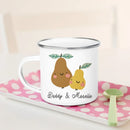 Axyaa Personalized Lemon Pear Enamel Cups with Custom Name for Family Decor & Gifts