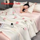 Axyaa Washed Ice Silk Summer Quilt Set - 4 Piece Cool Air Conditioner Bedding