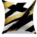 Axyaa Abstract Gold Black White Pattern Pillow Cover for Sofa Bedroom Car