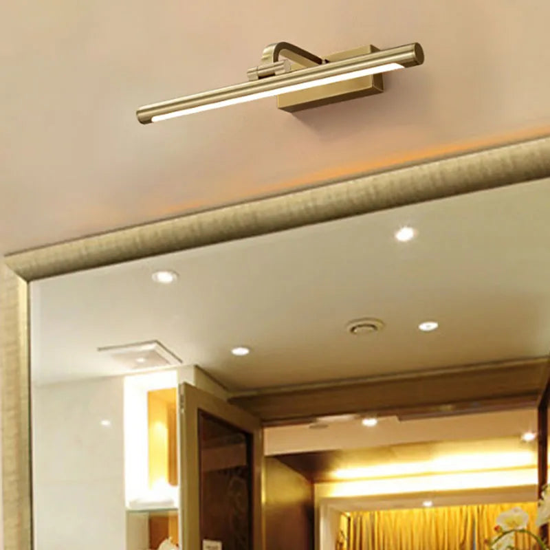 Axyaa Rotatable Gold Copper Wall Sconce for Bathroom Bedroom Lighting