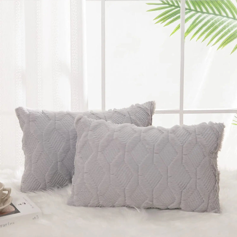 Axyaa Soft Plush Rectangular Pillow Cover 30x50 - Home Decor Cushion Cover