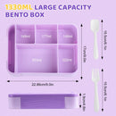 Axyaa Kids Bento Box with 6 Compartments and Sauce Jar