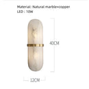 Axyaa Marble LED Wall Sconce Brass Lamp for Bedroom and Aisle