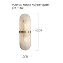 Marble LED Wall Lamp Brass Sconce for Bedroom & Aisle Lighting by Axyaa.