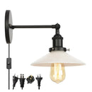Axyaa White LED Wall Lights Industrial Style Bedside Lamp - Plug InaddAll
