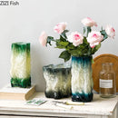 Gradient Glass Vase Hydroponic Flower Pot by Axyaa