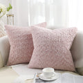 Axyaa Faux Fur Plush Cushion Covers Set - Ultra Soft Sofa Pillow Cases