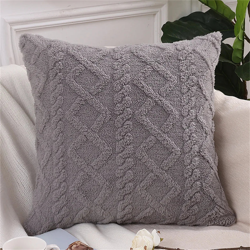 Axyaa Soft Velvet Throw Pillow Cover 40x40cm Solid Decor Square Cushion Case