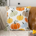 Axyaa Halloween Pumpkin Embroidered Pillow Cover Set for Home Decor