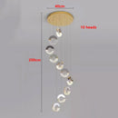 Axyaa Crystal Chandelier Stair Pendant Living Room Interior Lighting