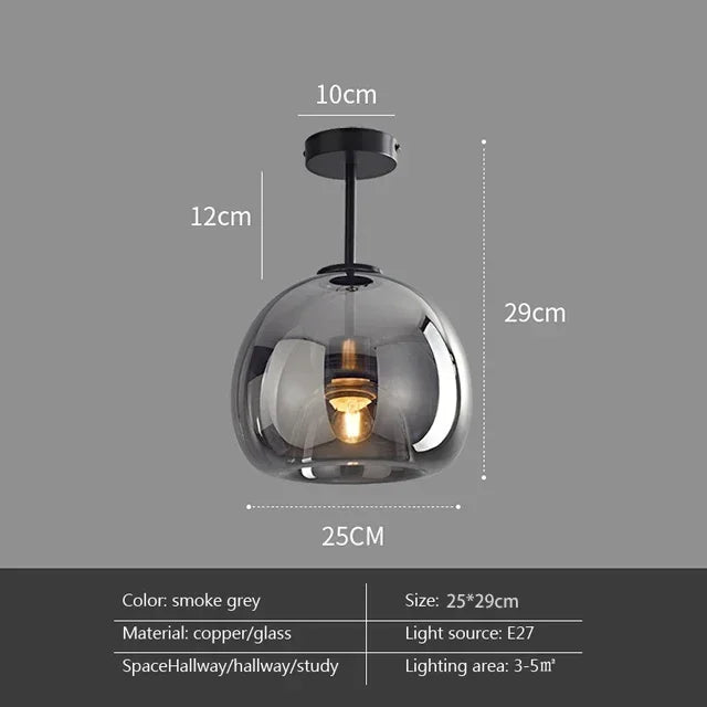 Axyaa Nordic Retro Glass Ceiling Lamp LED Pendant Chandelier for Luxe Home Decor