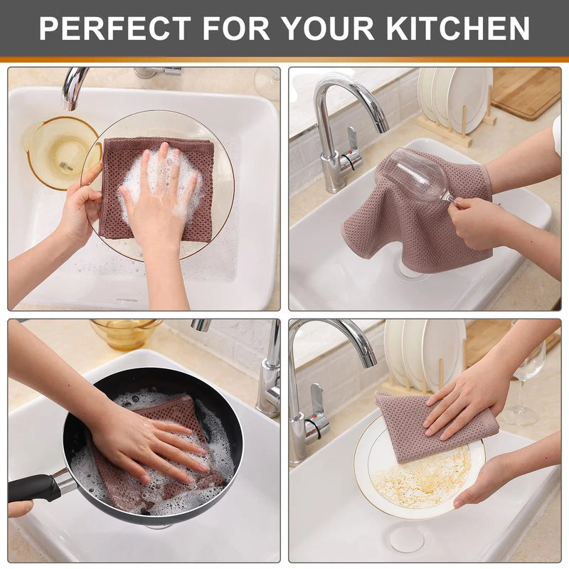 Axyaa Ultra Soft Microfiber Kitchen Dishcloth - Absorbent & Thick Magic Cleaning Towel